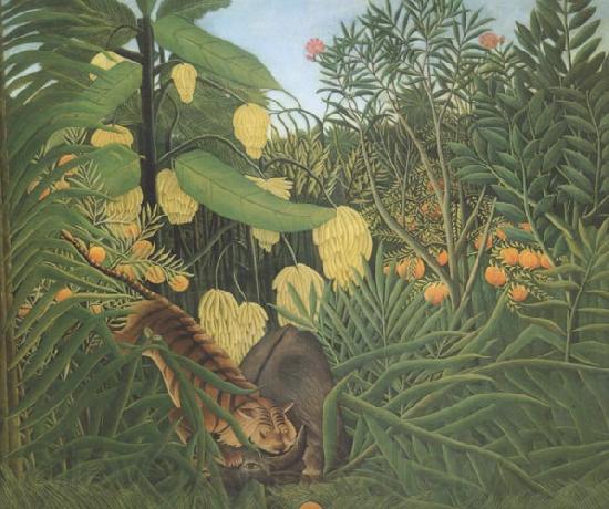 Henri Rousseau Fight Between Tiger and Buffalo Spain oil painting art